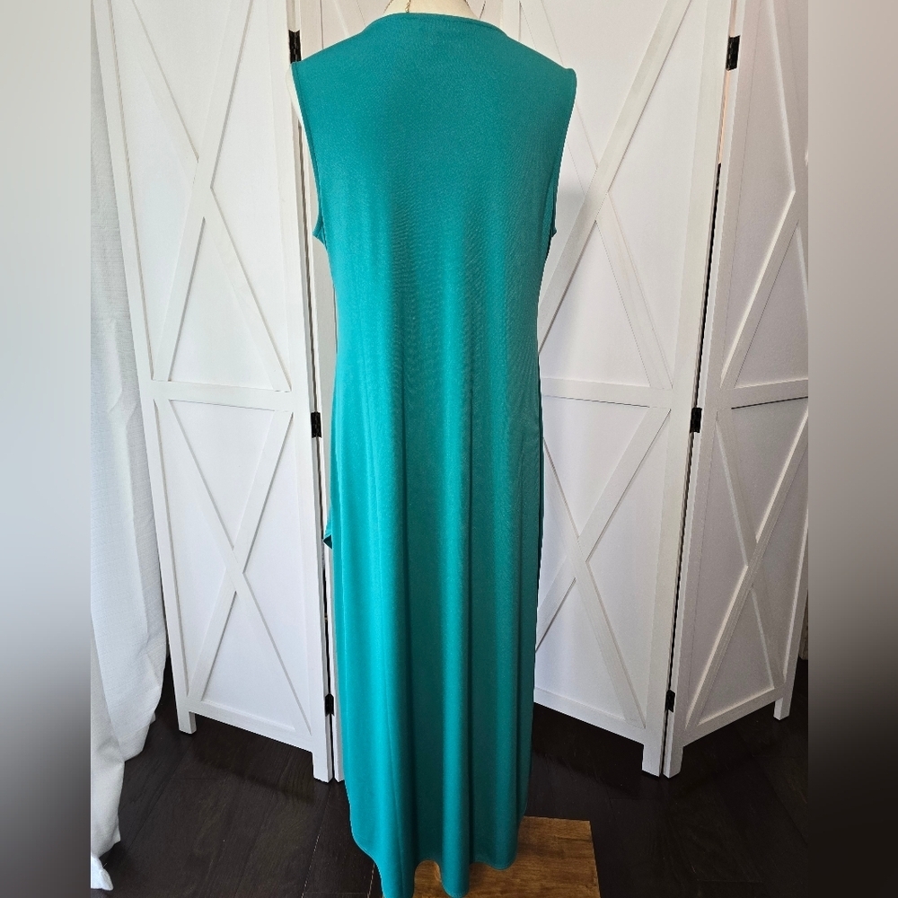 Alfani Tulip Hem Front Sleeveless Dress In Green - Picture 6 of 9